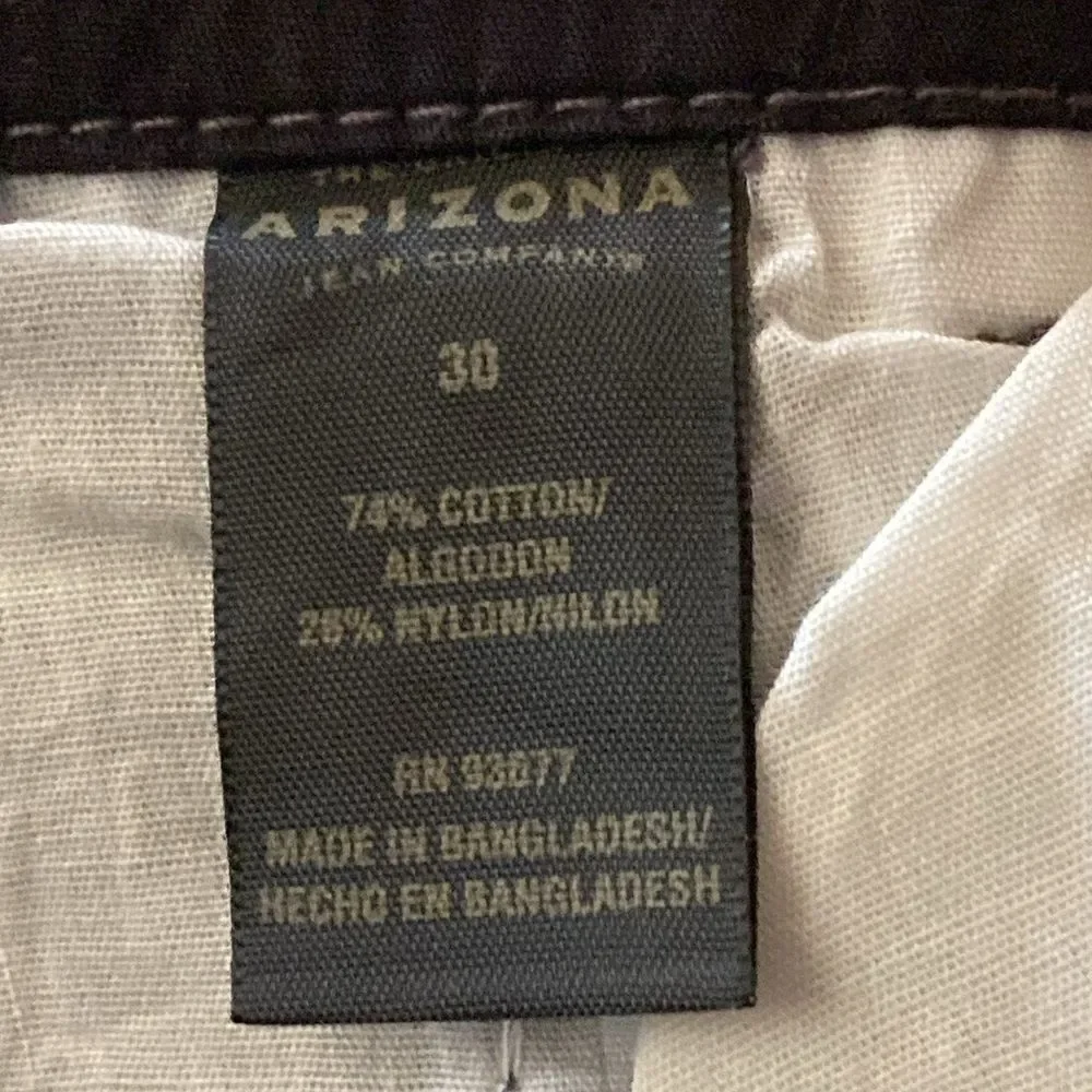 Arizona Jean Company Grey Charcoal Cargo Shorts Relaxed Fit Sz 30 New No Tag